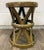 Vintage Hollywood Regency Hammered Brass Lattice Hourglass Drum Stool For Sale - Image 9 of 11