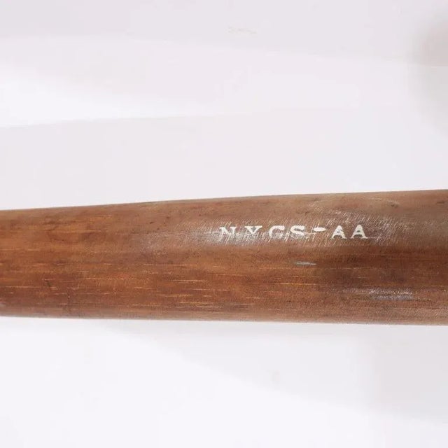 Folk Art Antique Hardwood Baseball/Stickball Bat Stamped Nygs-Aa C1900 For Sale - Image 3 of 5