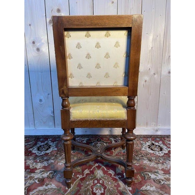 Napoleon III Chairs in Walnut and Fabric, Set of 6 For Sale - Image 3 of 10
