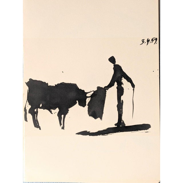 Modern Pablo Picasso, Matador & Bull, Original Photolithograph, 1961 For Sale - Image 3 of 3