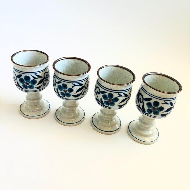 Otagiri Company Otagiri Hacienda Pottery Goblets - Set of 4 For Sale - Image 4 of 7