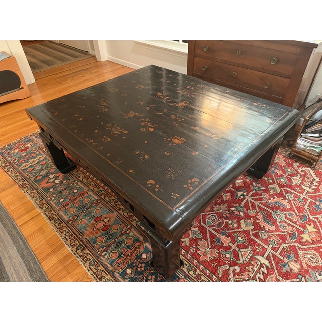 Wood Attributed to Rose Tarlow Chien Lung Chinoiserie Coffee Table, Tete De Negre Finish For Sale - Image 7 of 7