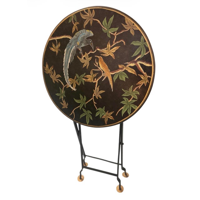 This exquisite side table features a striking marriage of organic artistry and industrial elegance. Attributed to the...