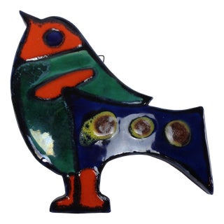 Vintage Ceramic Bird Wall Art, Denmark, 1970s For Sale