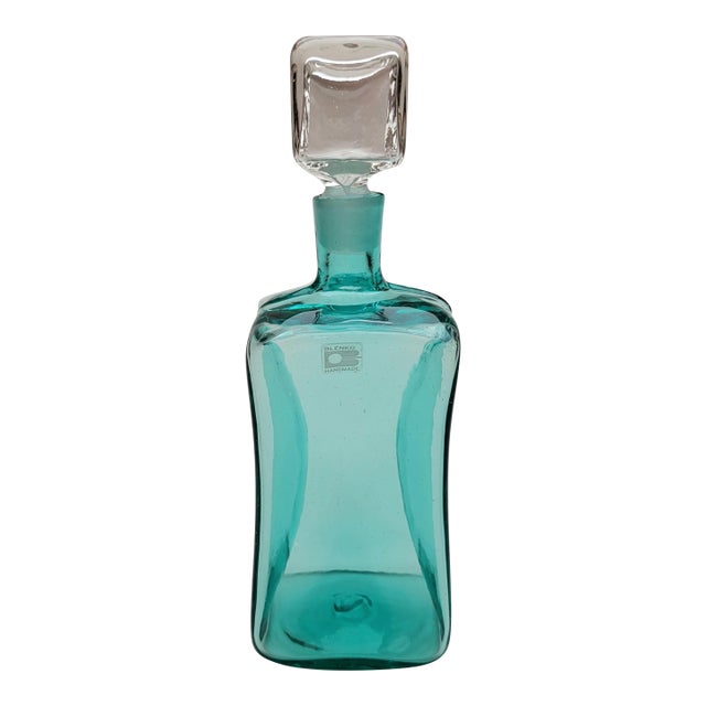1980's Blenko Ice Cube Decanter For Sale