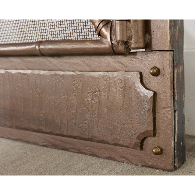 McGuire Two-Door Bronzed Iron Faux Bamboo Fireplace Screen For Sale - Image 17 of 17