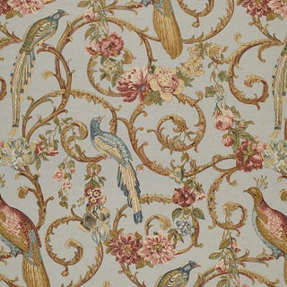 Schumacher Madrigal Fabric in Sky For Sale