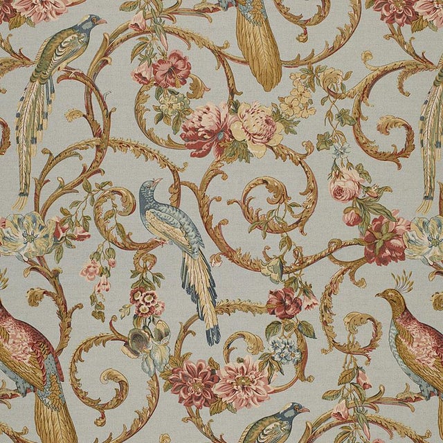 Schumacher Madrigal Fabric in Sky For Sale