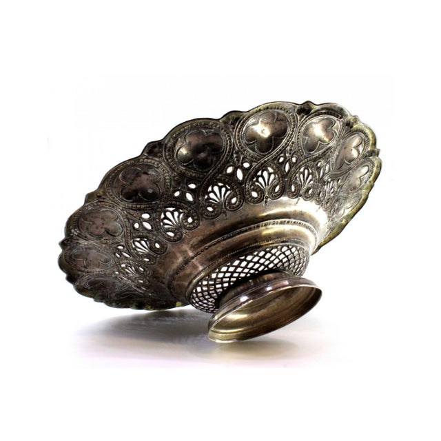 Silver Silver Fruit Bowl with Floral Motifs For Sale - Image 8 of 11