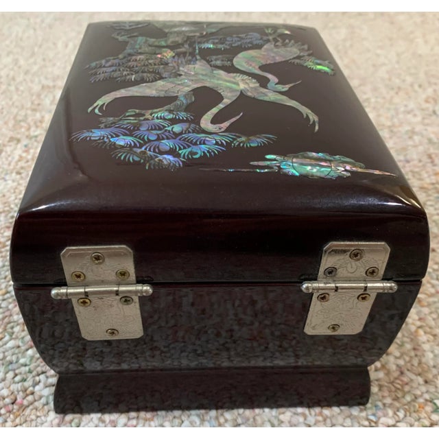 Late 20th Century Korean Black Lacquer Jewelry Box For Sale - Image 9 of 9