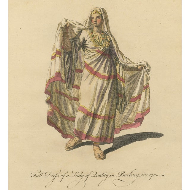 Paper European School Artist, Barbary Ladies in Morning and Ceremonial Dress, 1749, Engravings, Set of 2 For Sale - Image 7 of 9