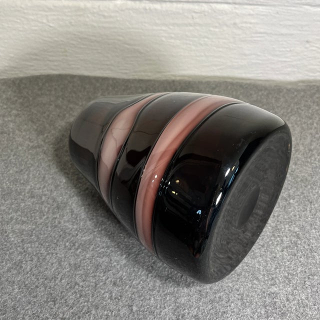 Late 20th Century Vintage Studio Amethyst Art Glass Vase For Sale - Image 5 of 7