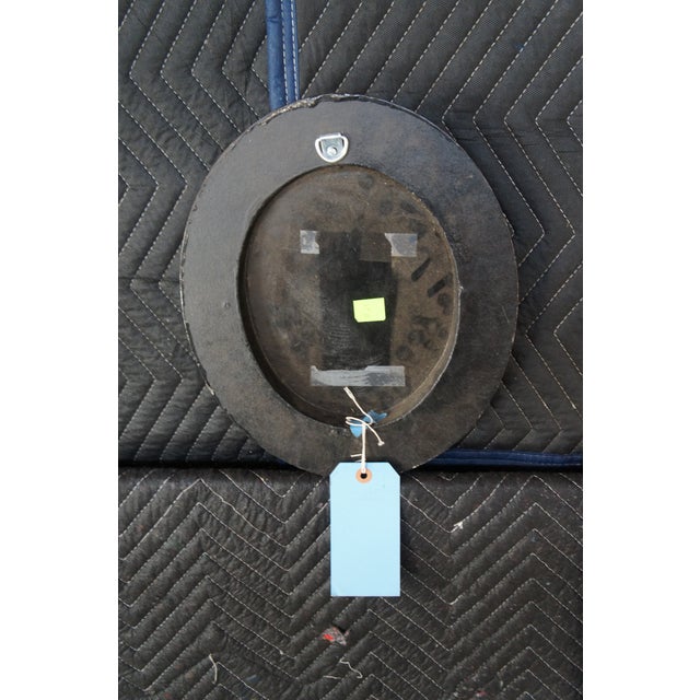 Brown Mid 20th Century Lacquered Oval Oil Portrait Painting Young Redhead Girl With Pearls 13" For Sale - Image 8 of 9