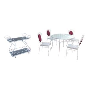 1950's Vintage Indoor/Outdoor Dining Set With Side Cart