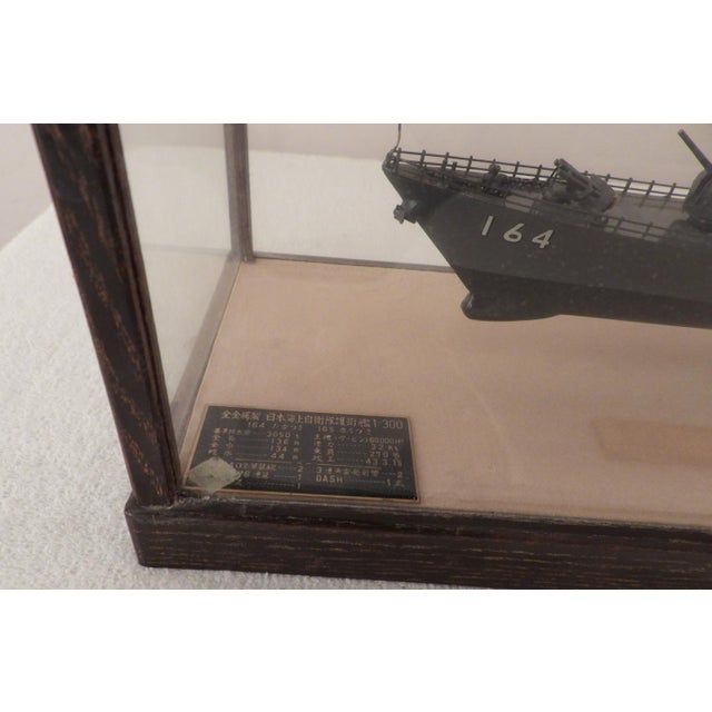 Metal Vintage Japanese Navy Cruiser Ship Model Table Display For Sale - Image 7 of 10