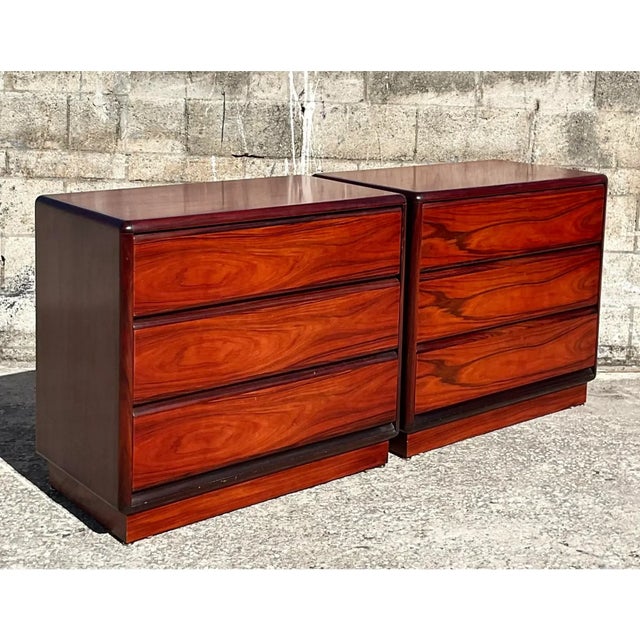 Brouer Møbelfabrik Vintage Mid-Century Modern Brouer Rosewood Chest of Drawers - A Pair For Sale - Image 4 of 10