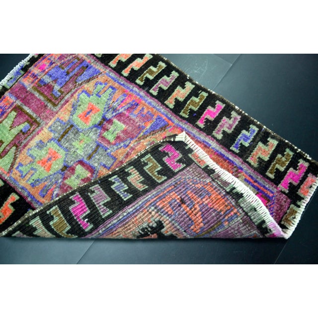 1960s Handmade wool and cotton rug in Turkish Anatolian Small Rug, Vintage Doormat Rug, Turkish Vintage Decorative Rug,...