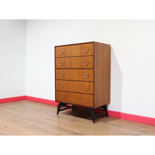 Brown Mid Century Modern Vintage Teak Dresser Chest in the Style of Meredew Danish Style For Sale - Image 8 of 12