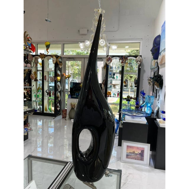 2000 - 2009 "Black Hole" Murano Glass Vase For Sale - Image 5 of 7