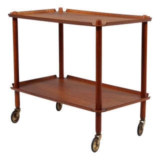 Teak Bar Cart by Poul Hundevad, Denmark, 1960s For Sale