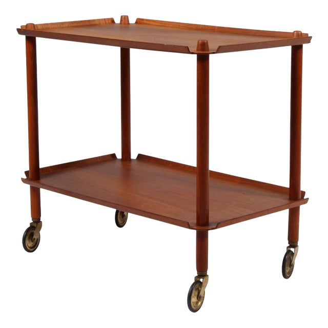 Teak Bar Cart by Poul Hundevad, Denmark, 1960s For Sale