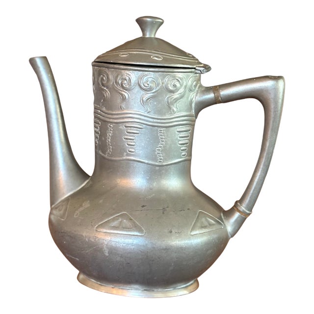 Antique Art Nouveau Jugendstil German Pewter Teapot by Gerhardi & Co – Model 1810 For Sale