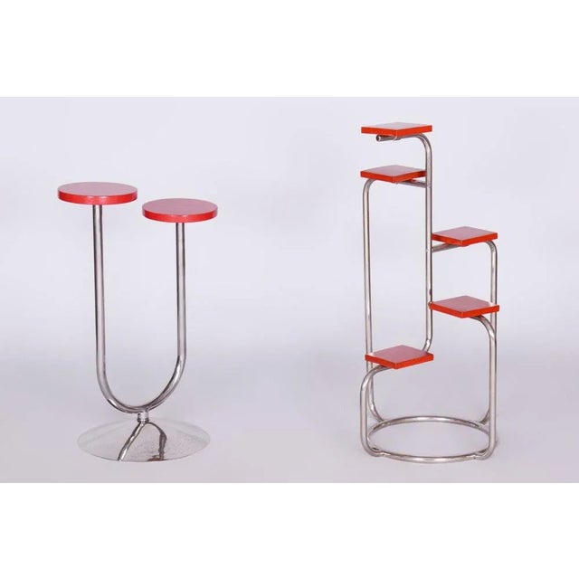 Bauhaus Chrome Flower Stand by Robert Slezak, 1930s For Sale - Image 9 of 9