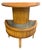 Rattan mid century planter with flat tabletop area. Semicircular design. Bottom level has a semicircular section for...