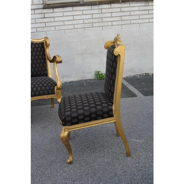 Black Antique 19th Century French Louis XV Gilded Living Room, Parlor Set- 3 Pieces For Sale - Image 8 of 10