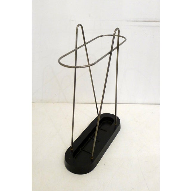 Modern Umbrella Stand in Chromed Metal and Cast Iron, 1950s For Sale - Image 4 of 14