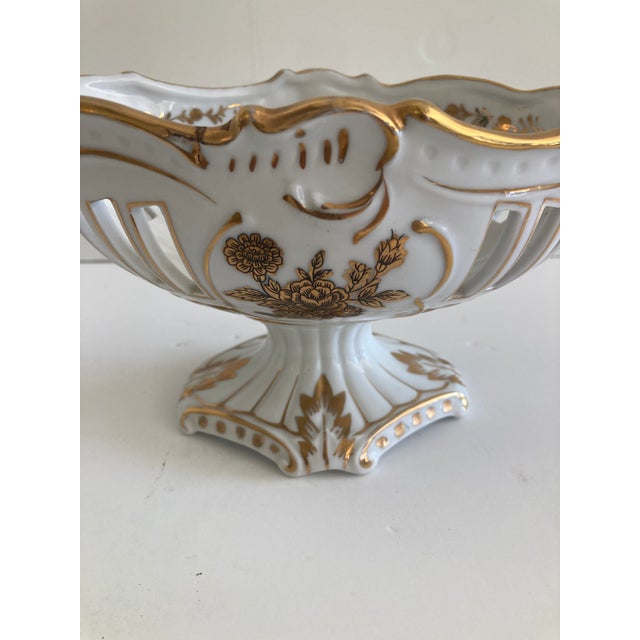 Paris Porcelain Small Urn Basket With Gold Decoration and Old Markings For Sale - Image 9 of 9