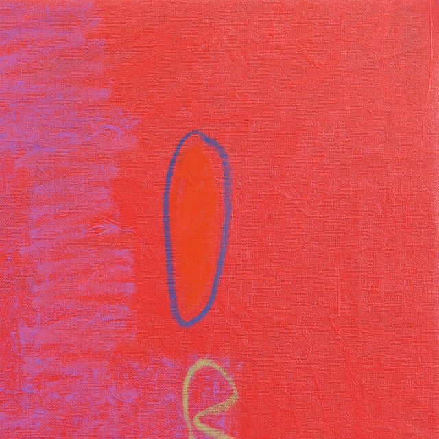 Textile Perfect Picnic - Original Pink Cubist Picnic Still Life Acrylic and Oil Pastel Painting For Sale - Image 7 of 8