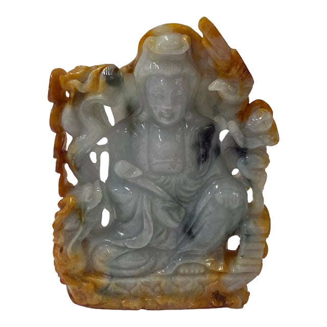 Chinese Natural Stone Bodhisattva Kwan Yin Tara Buddha Statue For Sale