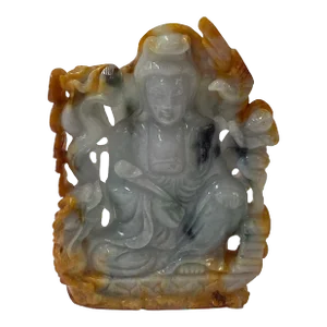 Chinese Natural Stone Bodhisattva Kwan Yin Tara Buddha Statue