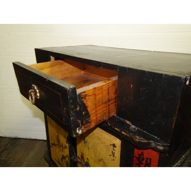 Antique Small Mongolian Chest With Drawers Oriental Asian Style Signed For Sale In Los Angeles - Image 6 of 14