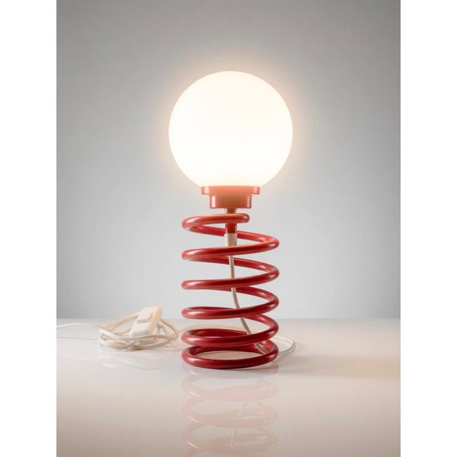 Red Spiral Table Lamp, 1970s For Sale - Image 8 of 9