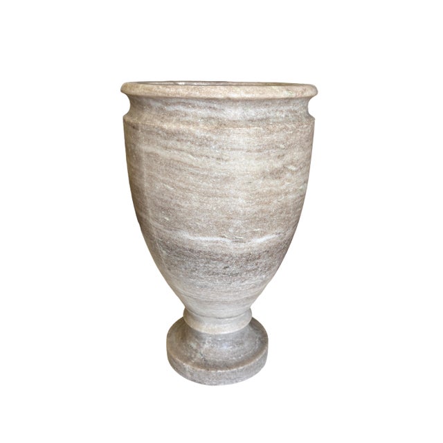 Tan Marble Vase For Sale - Image 8 of 12