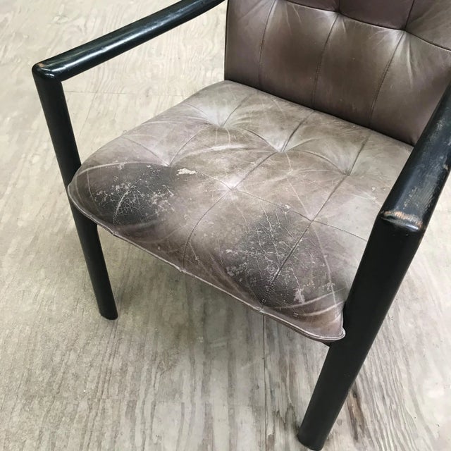 1980s Leather and Ebonized Open Armchairs by Lübke - a Pair For Sale In New York - Image 6 of 10