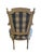 Mid 20th Century Mid 20th Century Carved Armchair With Blue Gingham Upholstery For Sale - Image 5 of 12