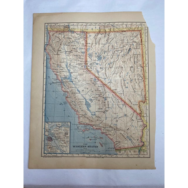 Late 19th Century 1883 Antique California and Nevada State Maps For Sale - Image 5 of 5