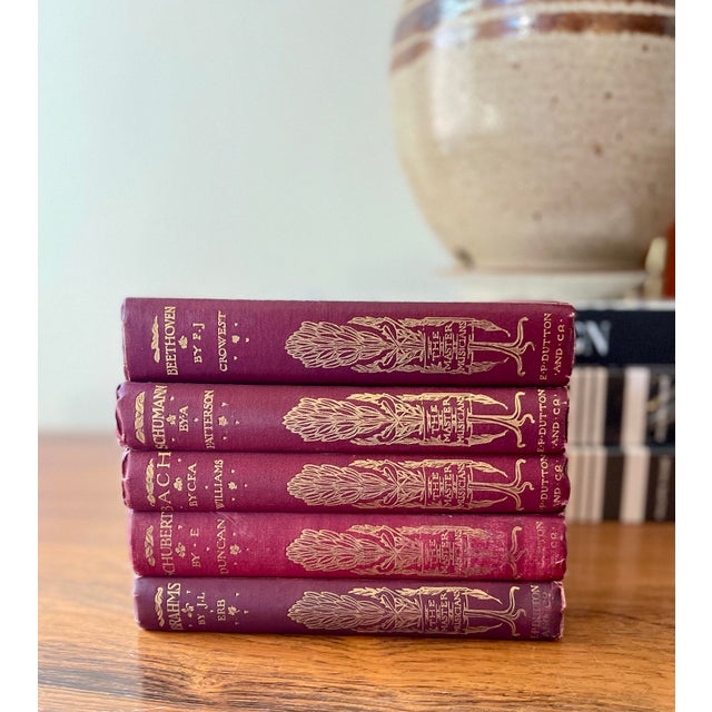 Lovely collection of five books belonging to the Masters musicians. These burgundy and color books with gorgeous gold...