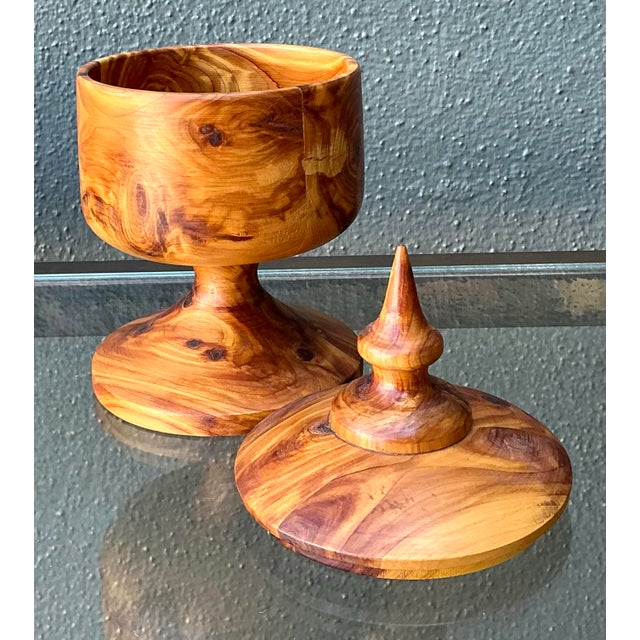 Vintage Turned Wood Lidded Box For Sale - Image 11 of 12