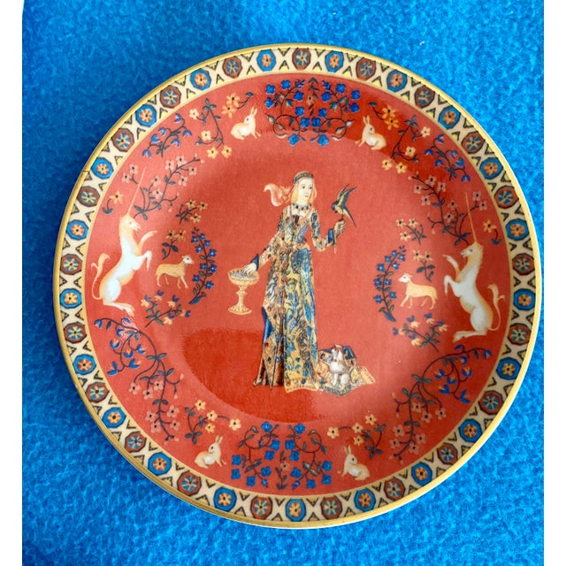 Ceramic Late 20th Century Philippe Deshoulieres Dame a La Licorne Canape Plates - Set of 6 For Sale - Image 7 of 8