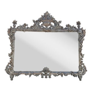 Italian Antique-Style Venetian Mantel Mirror For Sale