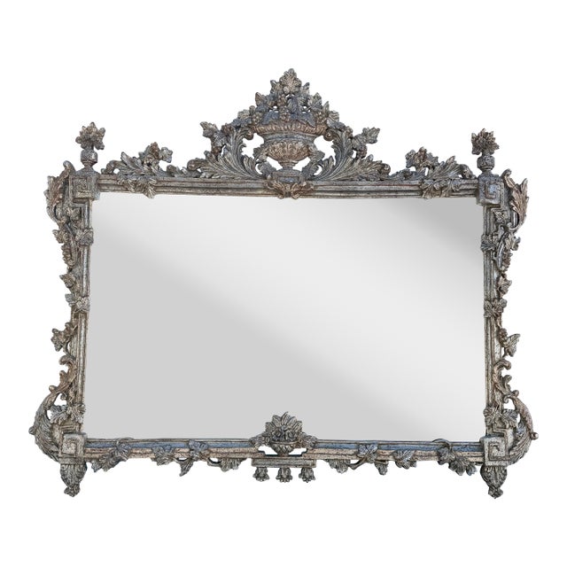 Italian Antique-Style Venetian Mantel Mirror For Sale