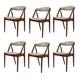 Vintage Danish Teak Dining Chairs by Kai Kristiansen - Set of 6 For Sale