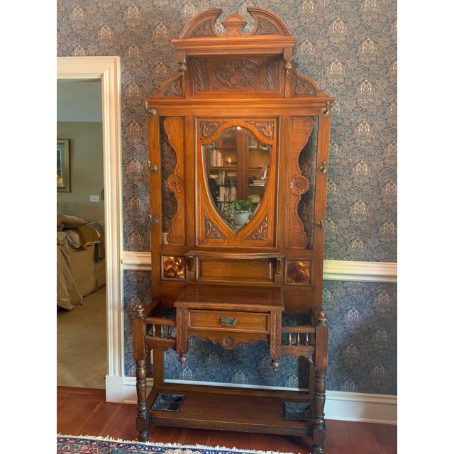 Walnut Hall Tree Chairish