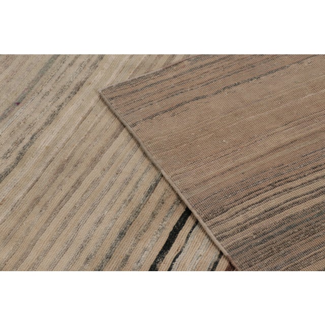 Goldenrod Contemporary Oversized Textural Wool & Natural Silk Striped Rug by Rug & Kilim, India For Sale - Image 8 of 10