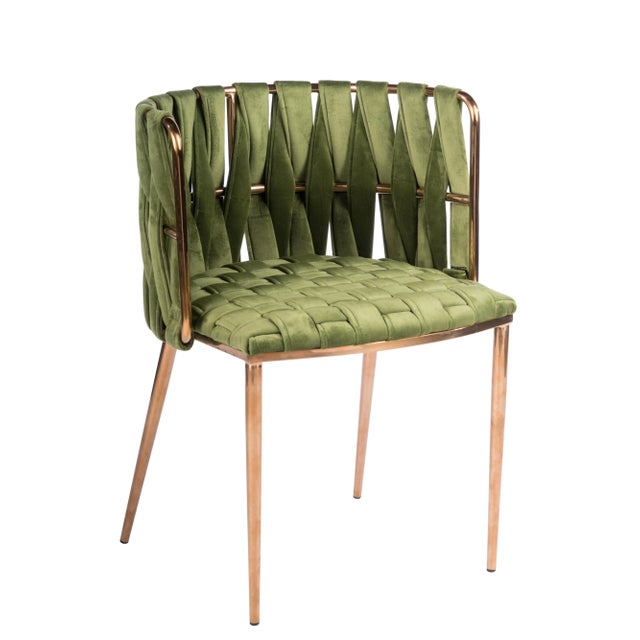 Vanessa Dining Table with Green Chairs - Set of 5 For Sale - Image 4 of 6