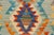 Southwestern Kilim Blue Beige Hand-Woven Wool Rug 2'0'' X 3'1'' For Sale - Image 4 of 9